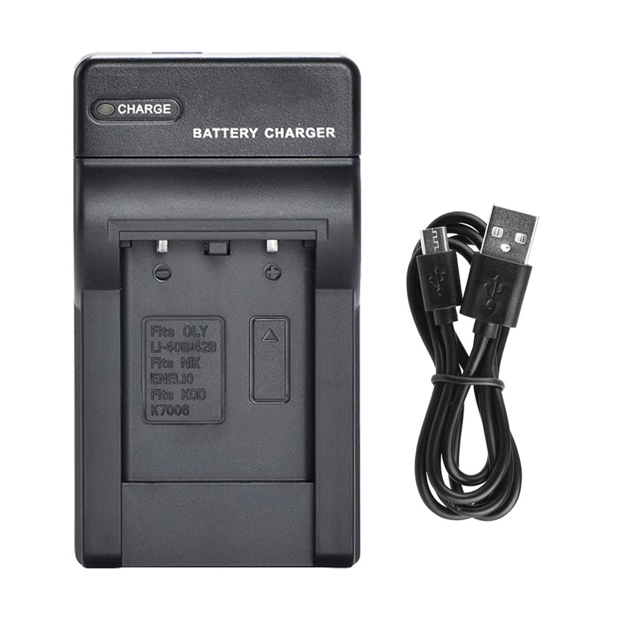 Olympus Akkuladegerät für LI-40B LI-42B Akkus mit USB-C Anschluss in Schwarz - Bild 6