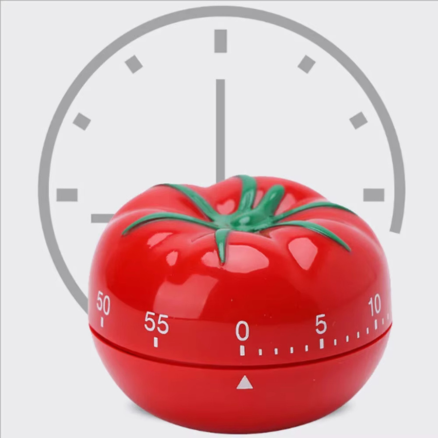 Roter Tomaten-Timer als Countdown-Wecker für Kinder und Schüler zur Unterstützung beim Zeitmanagement in der Küche oder bei den Hausaufgaben aus Kunststoff - Bild 4