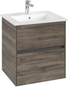 V&B Waschtischunterschrank Collaro in Stone Oak mit mittiger Waschtischöffnung, B/T/H: 56,1 x 61 x 48 cm - Bild 1