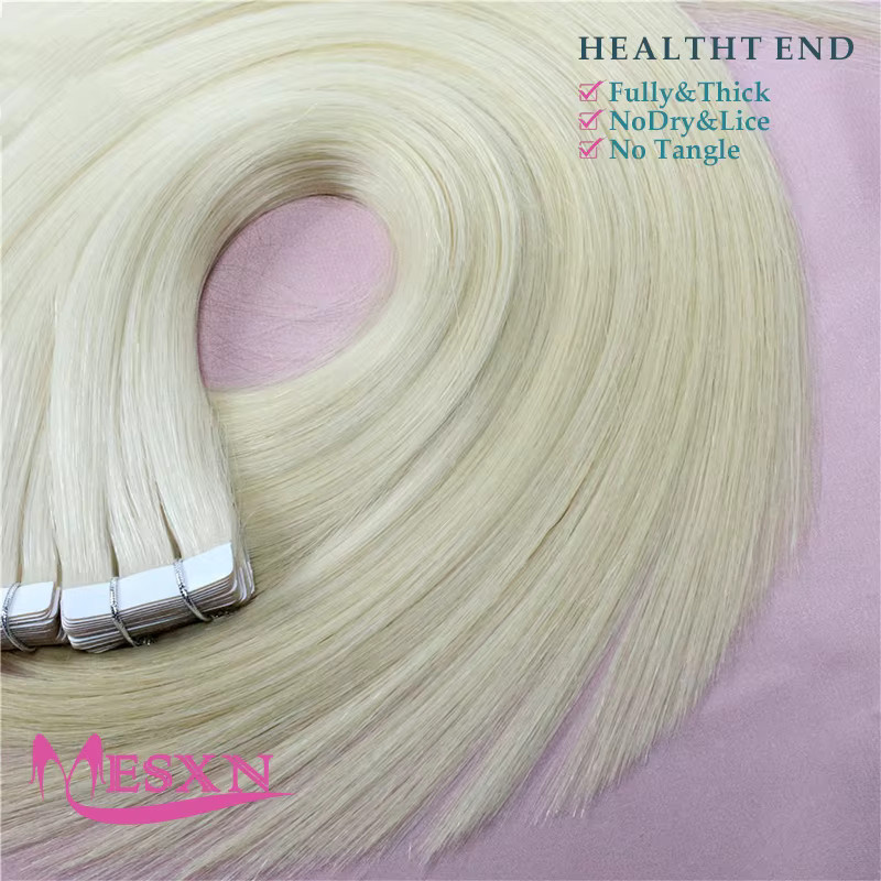 MESXN Tape-in Echthaarverlängerungen, Skin Weft, Unisex - Bild 2