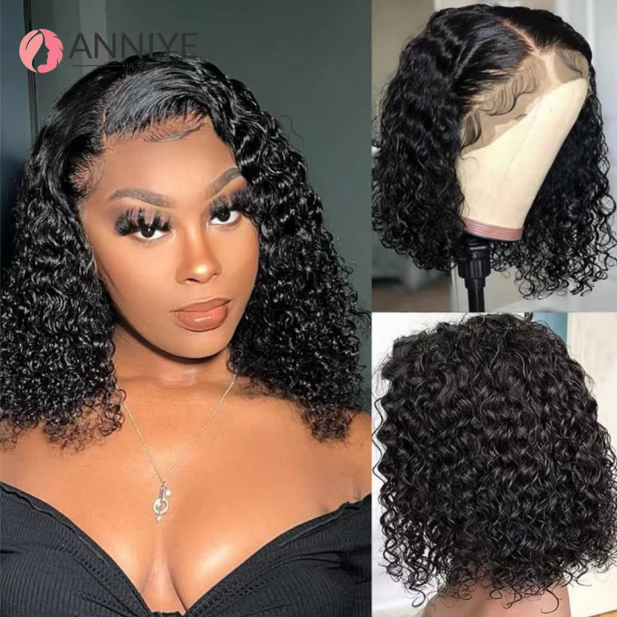 ANNIYE Kinky Curly Perücke, 100 % Echthaar, Bob, Damen - Bild 3