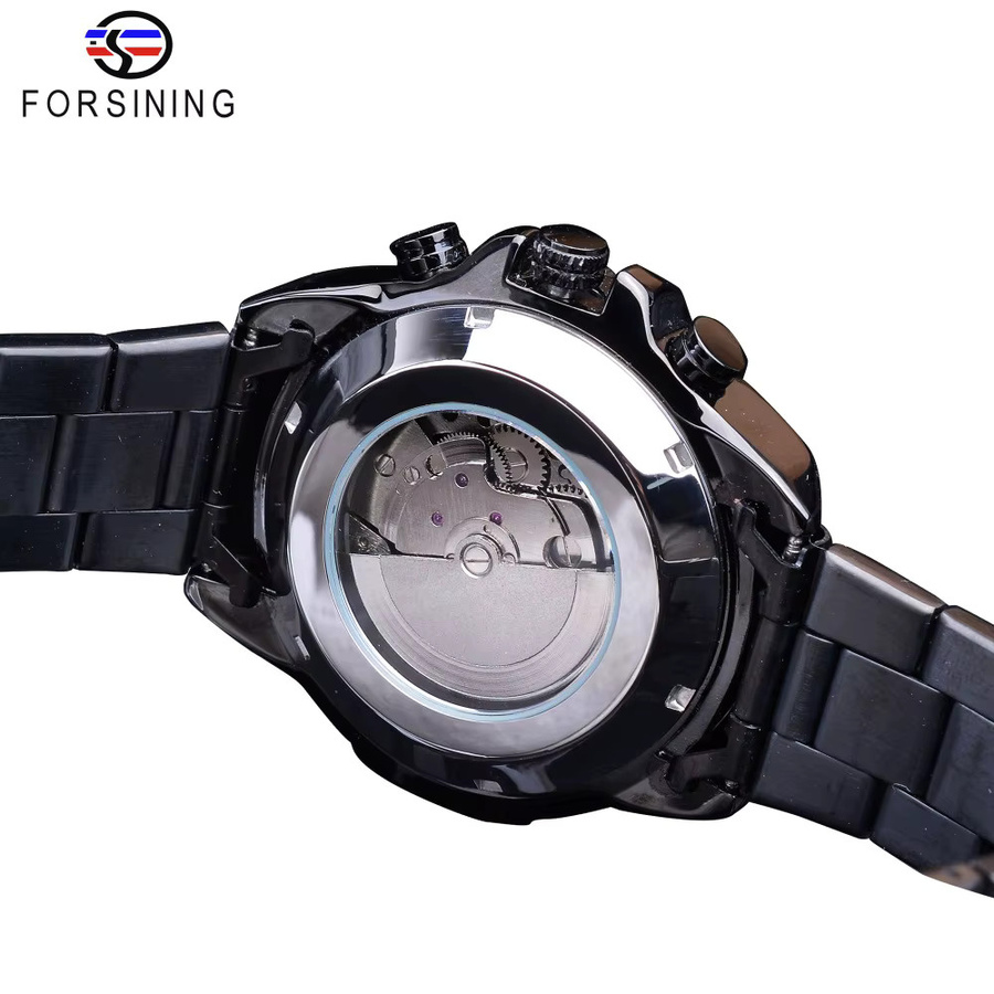 Forsining Armbanduhr Edelstahl, Automatik, Schwarz, Herren - Bild 3