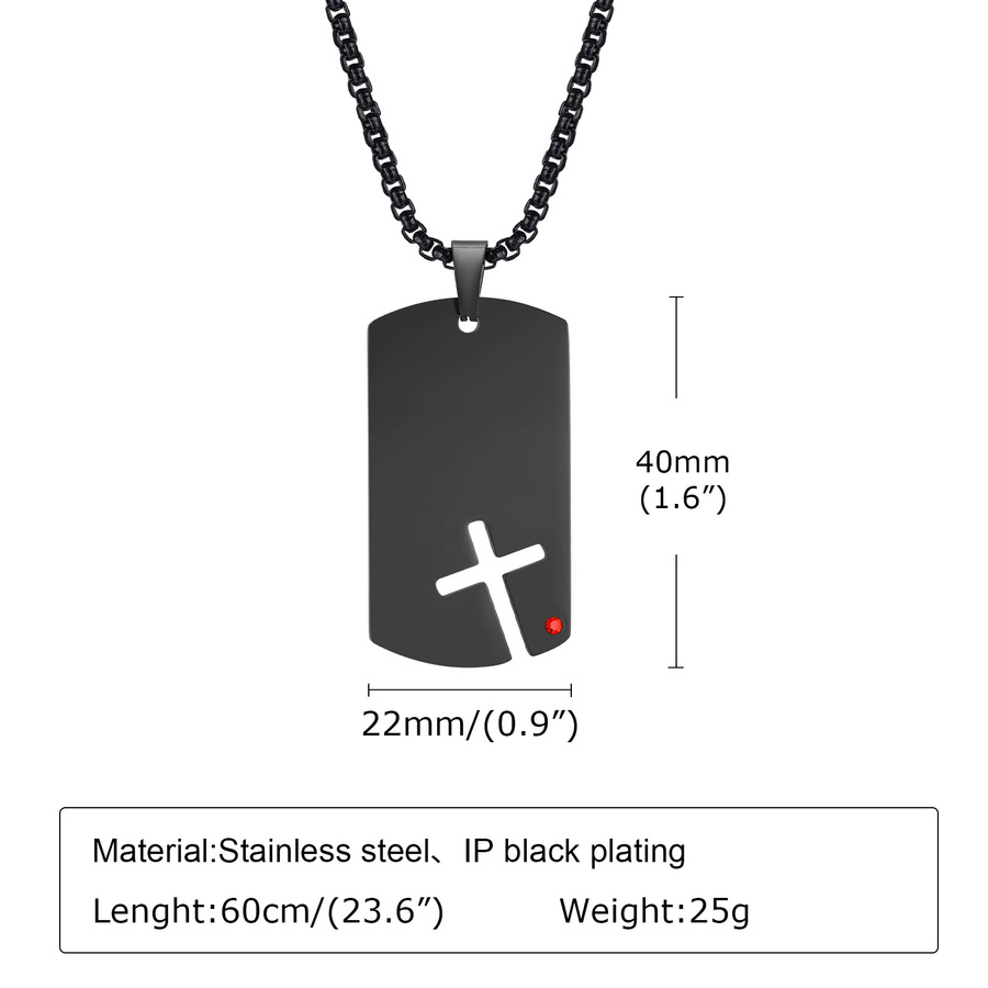 Vnox Halskette Edelstahl, Zirkonia, 70 cm, Herren - Bild 3