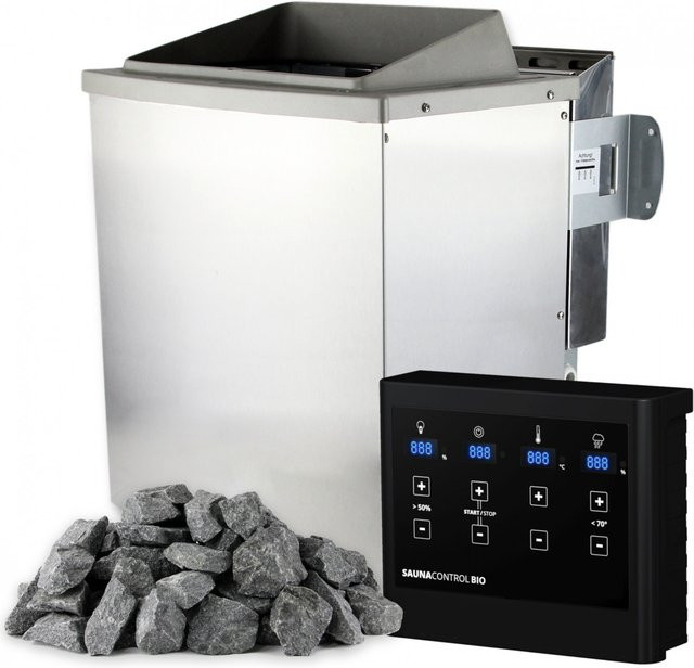 Suleno BioSaunaofen KEMI 90 kW Elektro in Edelstahl Silber, Wandmontage - Bild 1