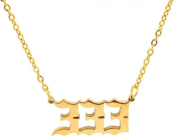 Wucifang Jewelry Halskette Edelstahl, Engel Nummer, 45cm, Unisex - Bild 1