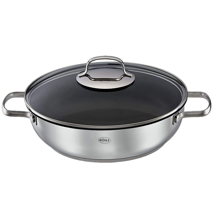 RÖSLE Elegance Servierpfanne aus Edelstahl mit Keramikbeschichtung, Farbe: Silber, Durchmesser: 28 cm - Bild 2