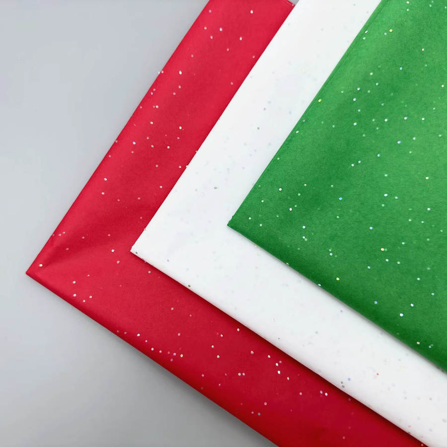 30 Blatt gemischtes Schneeflocken-Geschenkpapier in Rot und Grün, B: 50 cm, H: 35 cm - Bild 2