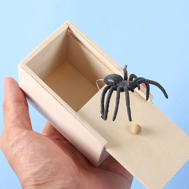 soulbao Holz-Scherzbox mit Spinnen-Überraschung, Scherzartikel - Bild 1