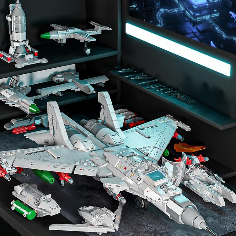 Linyi toy J15 Kampfjet Düsenflugzeug Bausatz ab 3 Jahren - Bild 3