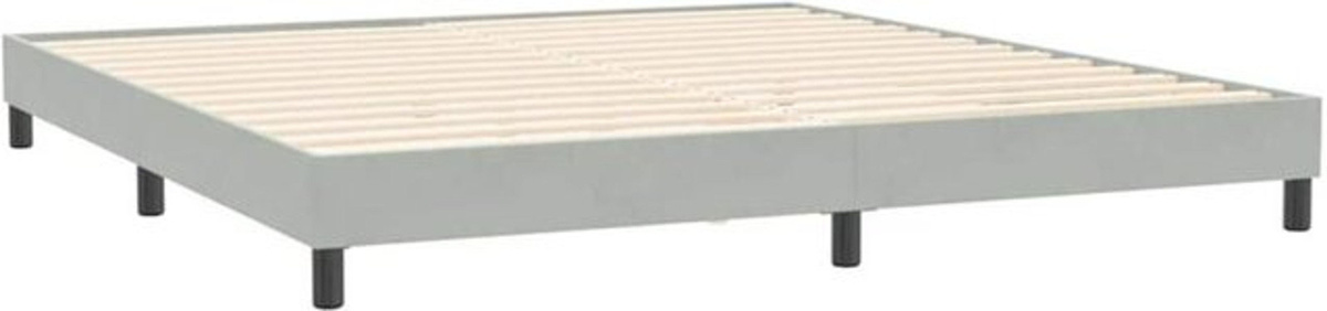 vidaxl Polsterbett aus Samt und Holzwerkstoff in Grau, B/T/H: 200 x 210 x 25 cm - Bild 1