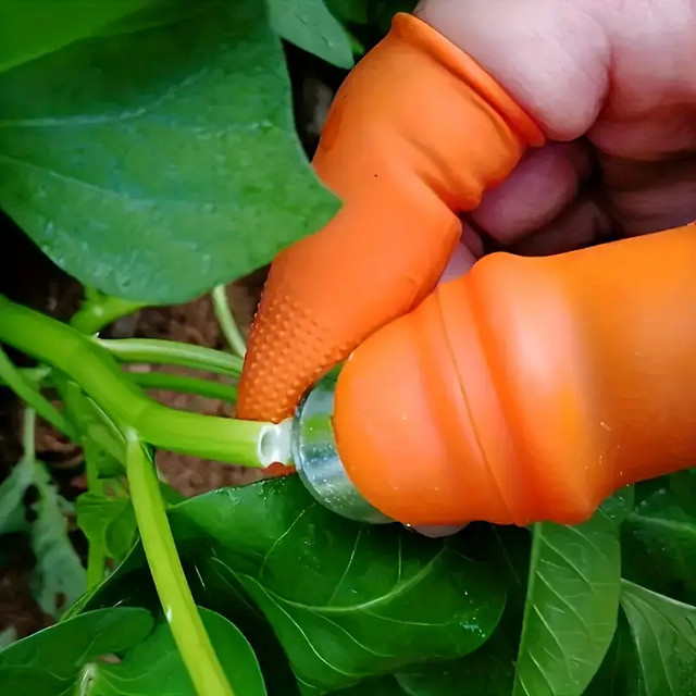 Silikon-Garten-Daumenmesser in Orange für Männer und Frauen zum Pflanzen, Graben und für die Aussaat - Bild 1