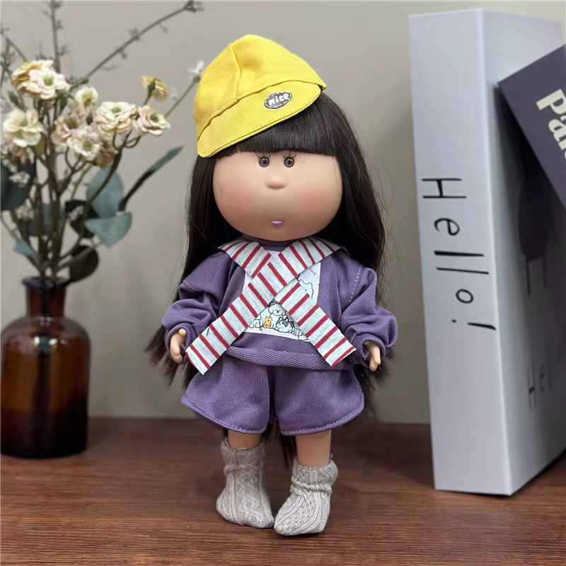 BENQING Welpen-Tier-Outfit, Kleidung für 24 cm spanische Kartoffelpuppe, kariertes Lätzchenkleid, T-Shirt-Set, Zubehör - Bild 2