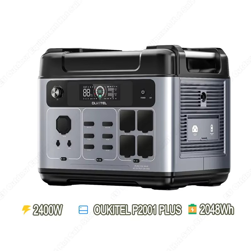 OUKITEL P2001E PLUS Tragbares Kraftwerk 2400 W Solargenerator mit 2048 Wh LiFePO4-Batterie in Grau für Home Backup, Outdoor und Camping - Bild 6