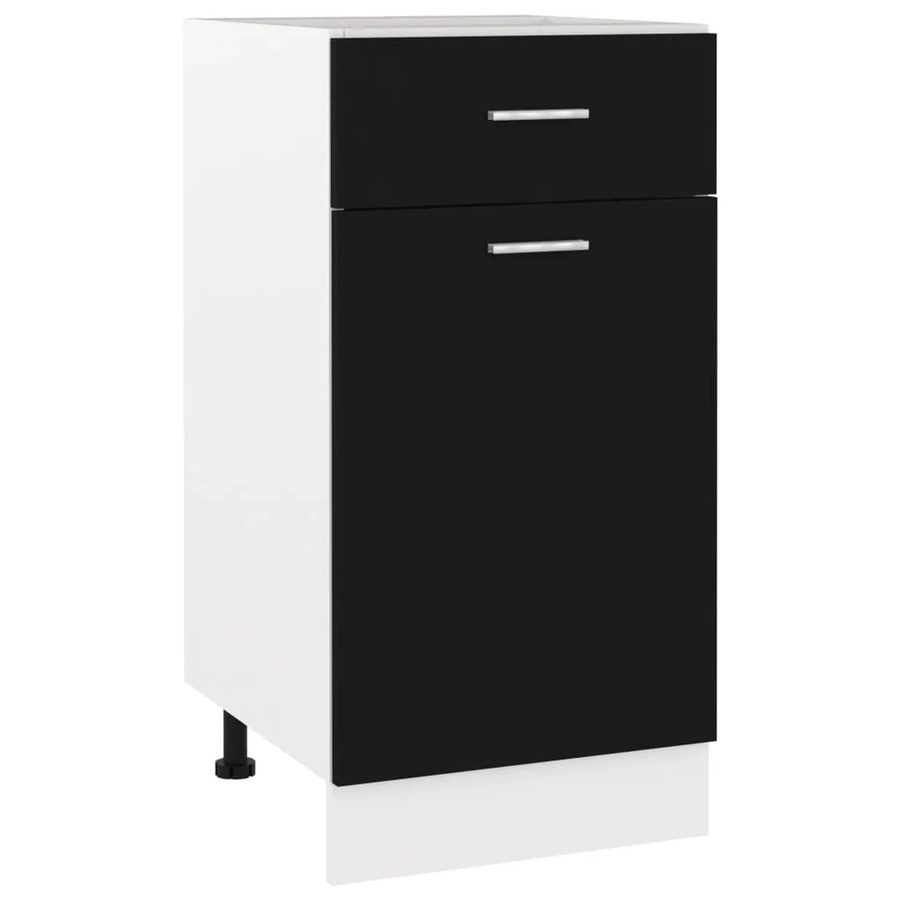 vidaXL Schubunterschrank Schwarz aus Holzwerkstoff B/T/H: 40 x 46 x 81,5 cm - Bild 2