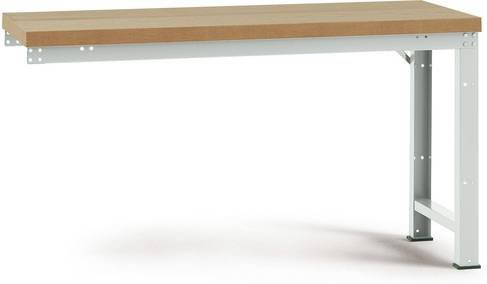 Manuflex Anbauwerkbank Profi Standard mit Multiplex Tischplatte in Lichtgrau, B/T: 200 x 70 cm - Bild 1