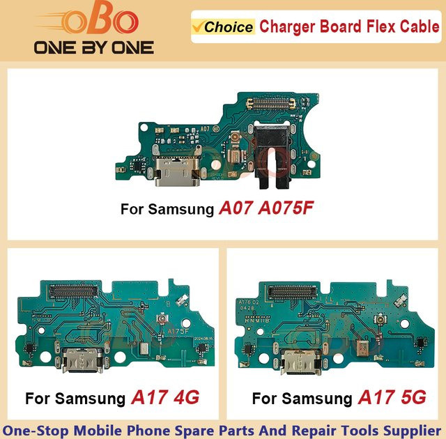 Samsung USB-Ladeanschluss Dock-Connector und Ladeboard Flexkabel für Galaxy A07 A17 4G 5G (A075F A175F A176B) in Grün - Bild 1