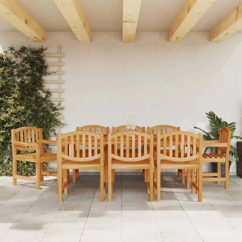 Prolenta Premium Gartenstuhl Set 8er Pack aus Massivholz Teak in Braun, B/T/H: 58 x 59 x 88 cm - Bild 1