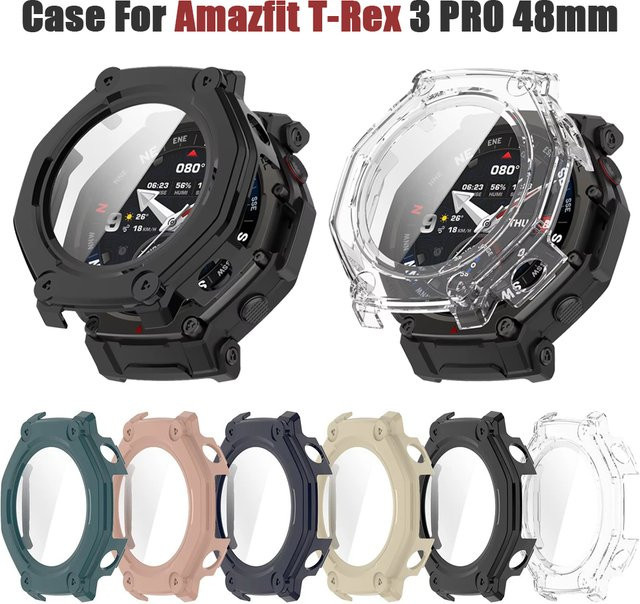 Amazfit Schutzhülle aus gehärtetem Glas, Schwarz, für T-Rex 3 Pro, 48 mm - Bild 1