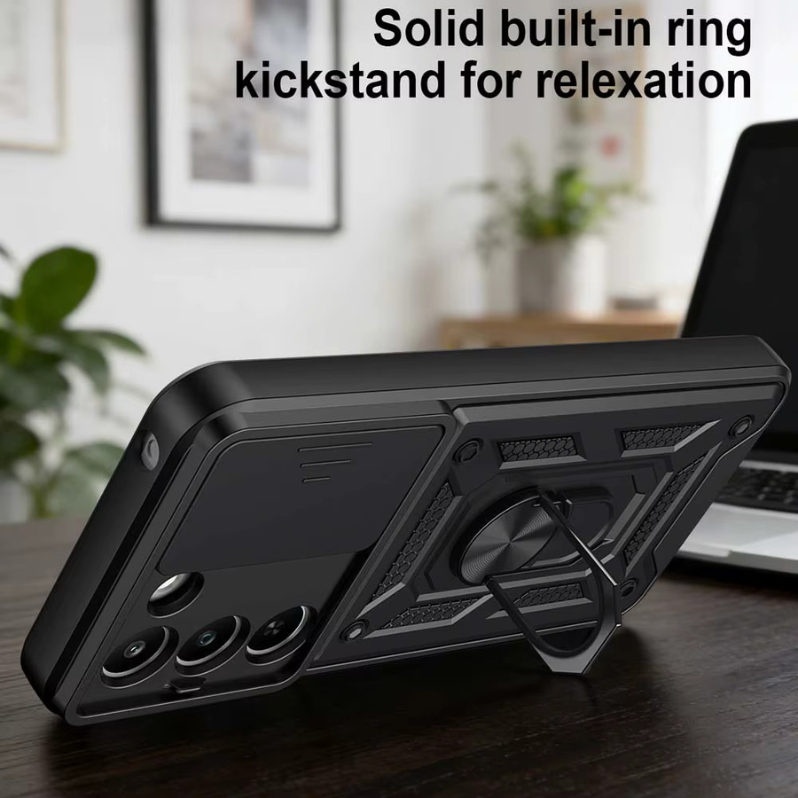 CYYWN Stoßfeste Schutzhülle mit Auto-Magnetring für Realme 16 Pro Plus und Realme 16 in Schwarz - Bild 5