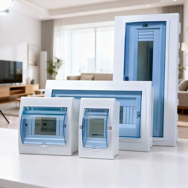 DONGYI Home Elektrischer Verteilerkasten HT-Serie, 2–3 Wege, IP65 wasserdichter Kunststoff-Verteilerkasten für den Außenbereich, Weiß, B/T/H: 29,2 x 17,8 x 8,0 cm - Bild 1