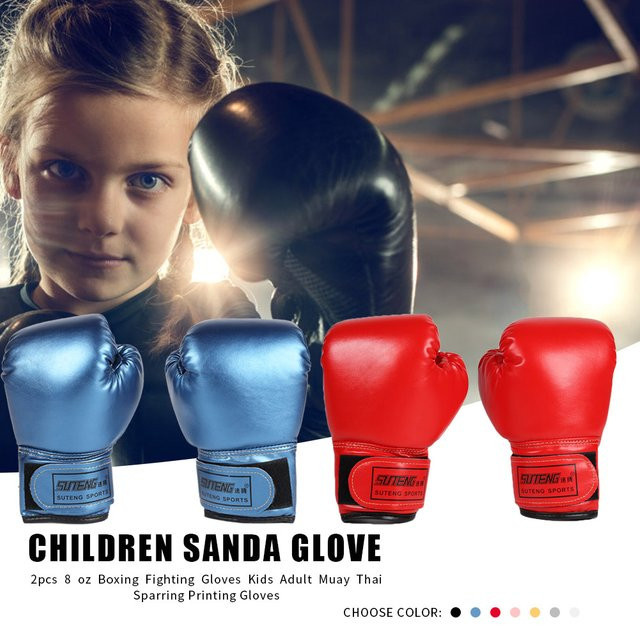 ALLOYSEED Kinder-Boxhandschuhe, 2-teiliges Set, aus PU-Leder - Bild 1