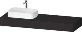 Duravit Konsole Qatego in Grau mit einem Ausschnitt für Waschbecken links, B/T/H: 160 x 55 x 17 cm - Bild 1