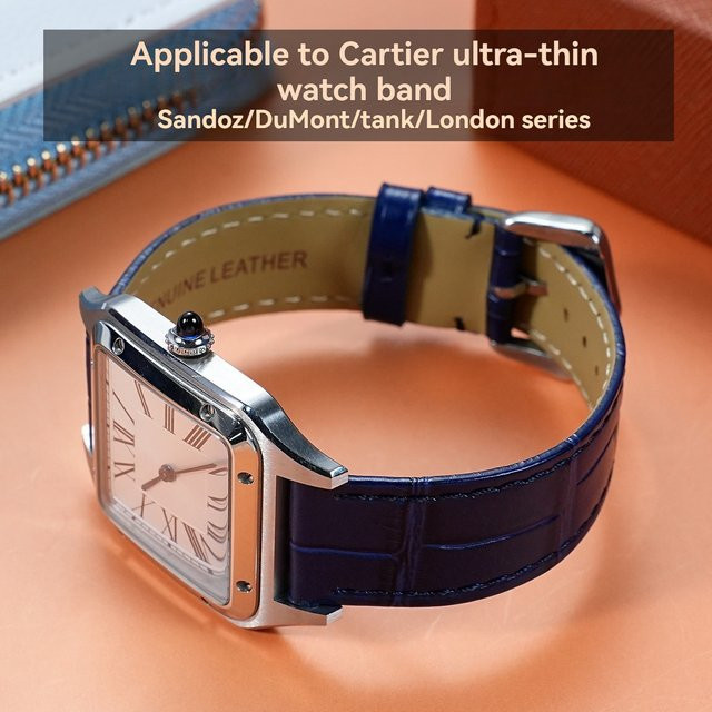 Cartier Tank Santos-Dumont Uhrenarmband Leder, Schwarz, Damen - Bild 1