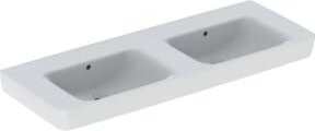 Geberit Renova Plan Doppelwaschtisch aus Keramik mit Überlauf, weiß, B: 130 cm, T: 48 cm - Bild 1
