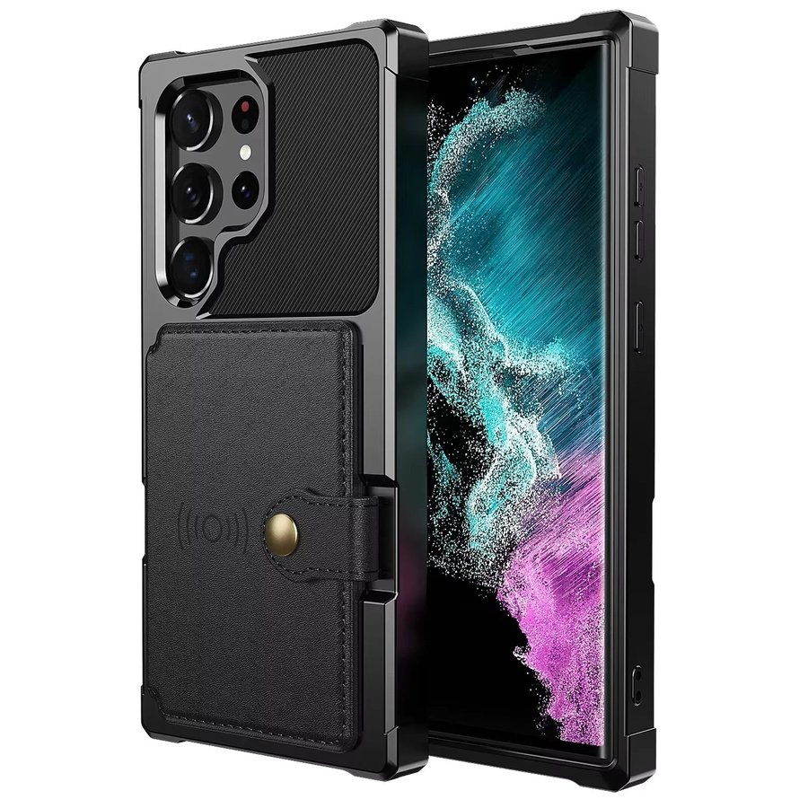 Flip Wallet Case Leder Schutzhülle für Samsung Galaxy S25 Ultra S24 S23 S22 S21 FE und S25 Plus stoßfeste Abdeckung mit Kreditkartenfach in Schwarz oder Rot - Bild 6