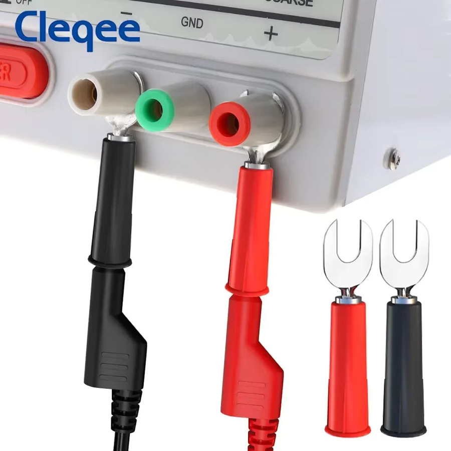 Cleqee P1036 Messleitungsset für Multimeter mit 4 mm Bananensteckern, Krokodilklemmen, U-Typ und Durchstechprüfspitzen - Bild 3