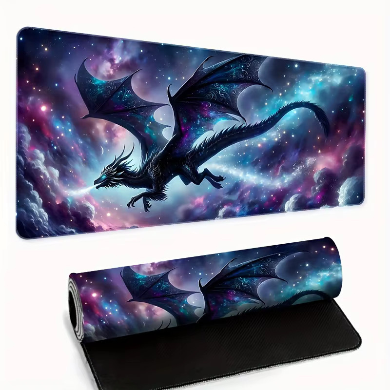 Übergroßes Mauspad mit Drachen-Motiv in Multicolour, rutschfestes Gummimaterial mit präzisen Nähten für deinen Desktop - Bild 6