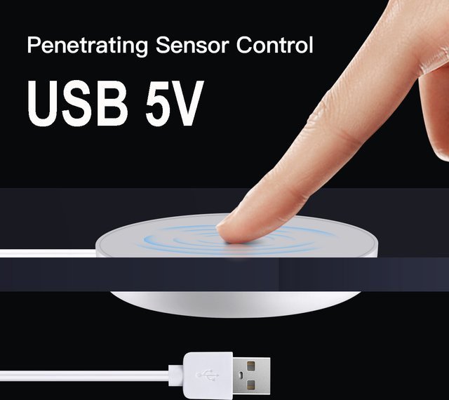 CHNAITEKE USB Touch Dimmer stufenloser Dimm Schalter mit Handwellen-Sensor für LED-Streifen in Schwarz oder Weiß - Bild 1