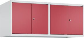 C+P Aufsatzschrank Classic PLUS mit 4 Abteilen, Wandmontage, Stahlkonstruktion, Zylinderschloss, Farbe: Lichtgrau und Rubinrot, B: 120 cm, H: 50 cm, T: 50 cm - Bild 1