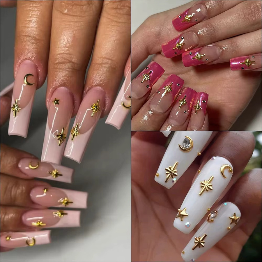 HotPress Nagel Charms Metallic, Stern und Kreuz, 1000 Stück - Bild 3