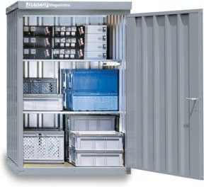 SÄBU Tall Cabinet Magazinbox MB 8 Verzinkt mit Boden und integrierten Regenrinnen, montiert, B/T/H: 220,0 x 149,0 x 219,5 cm - Bild 1