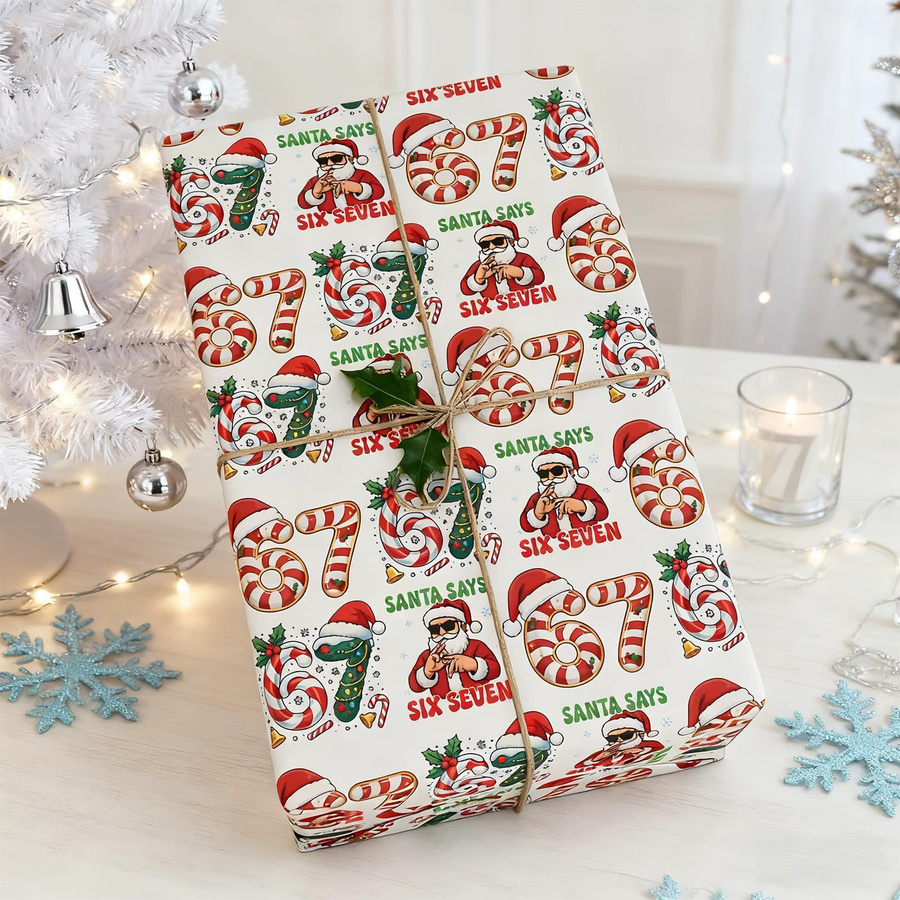 Vintage 67-Meme Geschenkpapier für Weihnachtsdekorationen, mehrfarbig - Bild 4