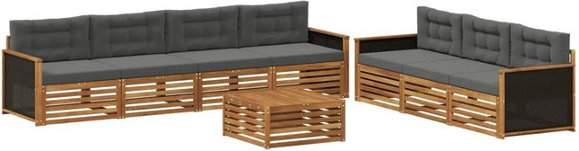vidaXL Outdoor-Sofagarnitur aus Akazienholz mit 8 Teilen in Anthrazit, B/T/H: 79 x 79 x 37 cm - Bild 1