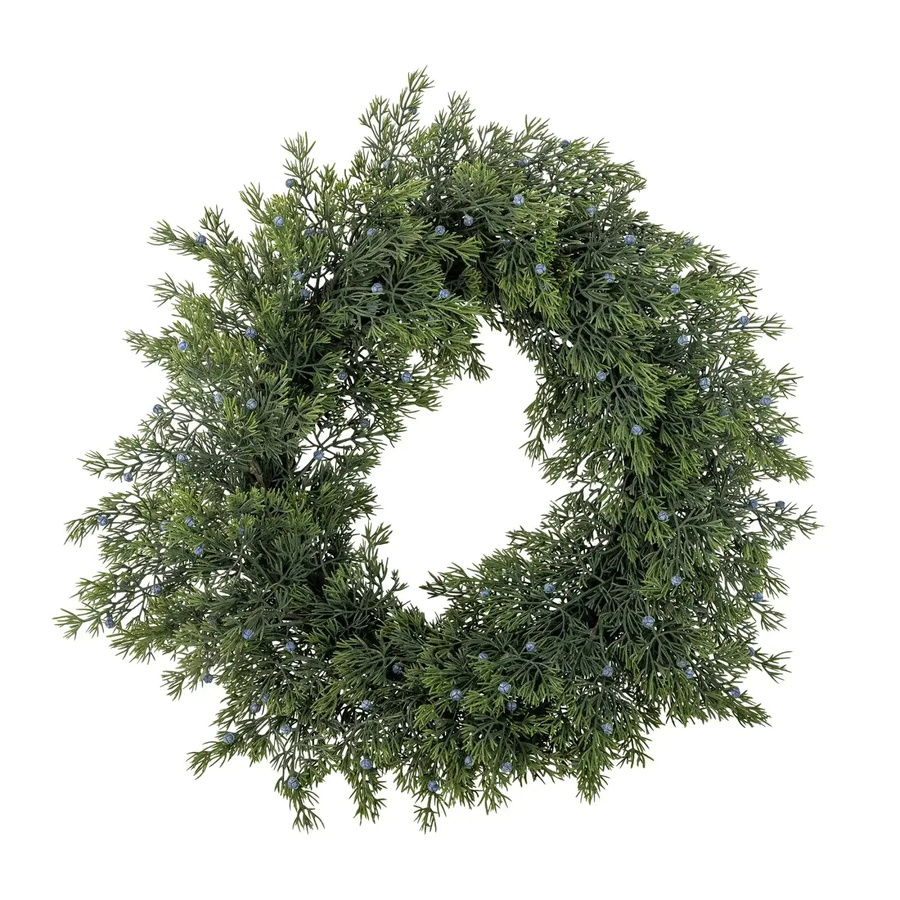 Bloomingville Metallkranz Juniper in Grün mit floralem Design, Durchmesser: 55 cm - Bild 1