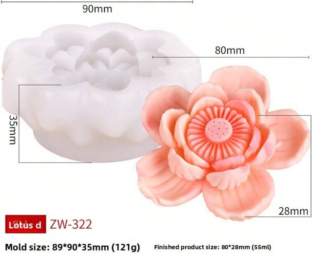 Silikonform für Lotus Mousse Kuchen in Weiß - Bild 1