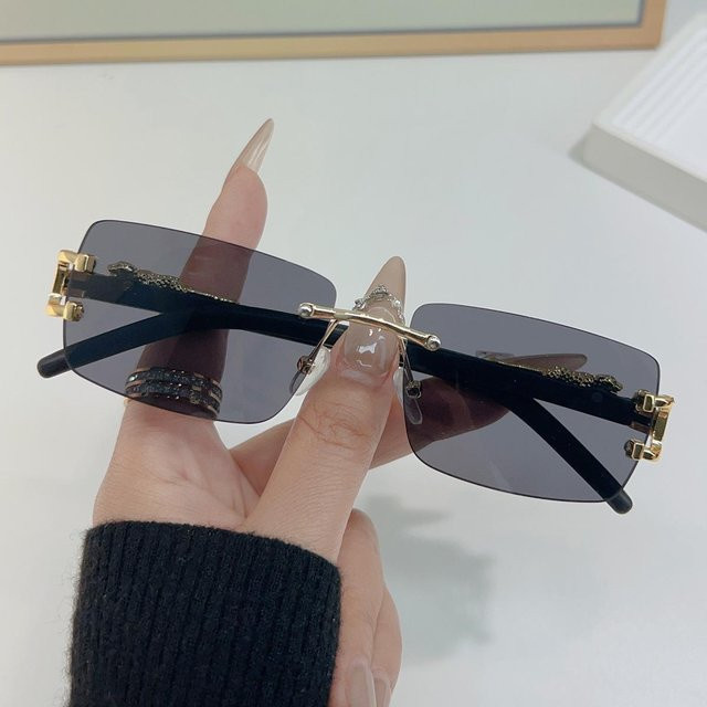 Sonnenbrille, rahmenlos, rechteckig, Unisex, Metal, black - Bild 1