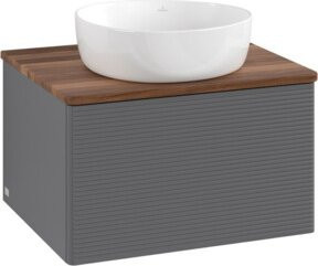 V&B Waschtischunterschrank Antao mit Frontstruktur und Beleuchtung, Anthrazit lackiert, B/T/H: 60 x 36 x 50 cm - Bild 1