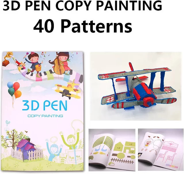 TIMOOK AACA 3D-Druckstift Zeichenbuch mit bunten Malvorlagen und transparenten Platten aus Pappe für Kinder - Bild 1