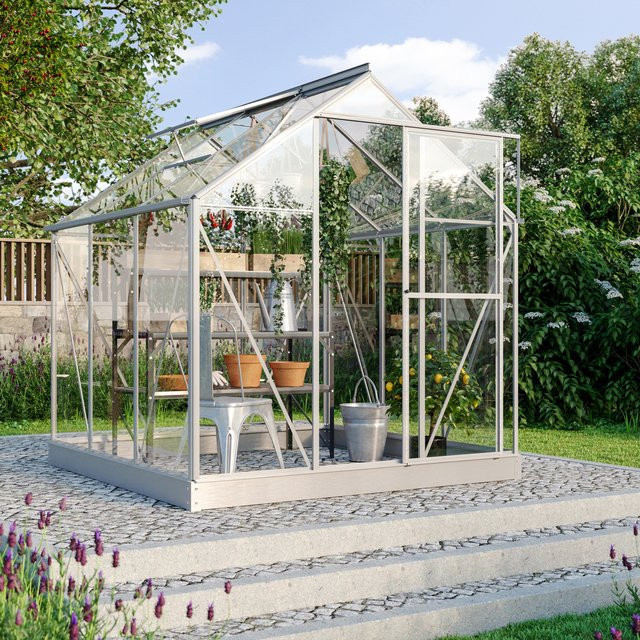 Vitavia Gewächshaus Triton 3800 aus eloxiertem Aluminium mit Stahlfundament und 3 mm ESG-Glas, 3,8 m² - Bild 1