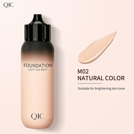 QIC Liquid Foundation Cream, M02 Natural Color, Matt, Unisex