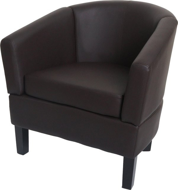 MCW Lounge-Sessel O17 in Braun aus Kunstleder mit Holzgestell - Bild 1