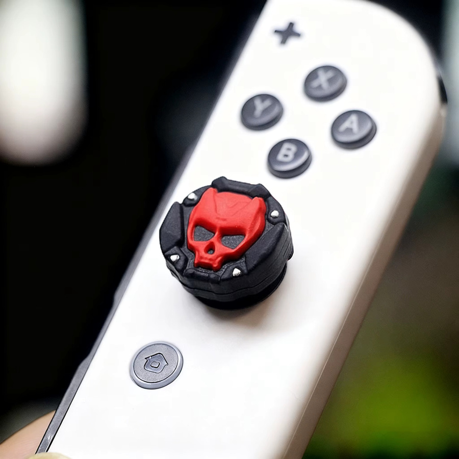 Dunkle Schädel Daumengriffkappen für Nintendo Switch Joycons und Switch OLED Lite, Silikonhülle für Analog Sticks - Bild 2