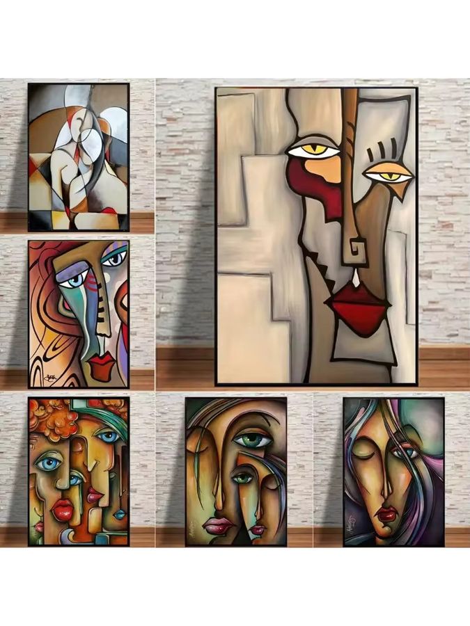 Picasso abstraktes Porträt Ölgemälde als Leinwanddruck in Multicolor für deine Wandgestaltung - Bild 2