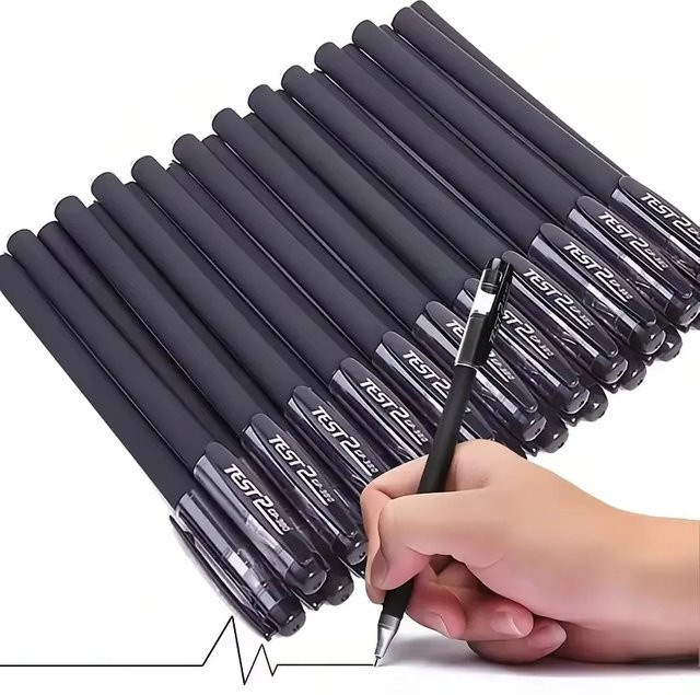 10er Set Gelstifte mit 0,5 mm Kugelspitze und schwarzer Tinte für Schule und Büro - Bild 1