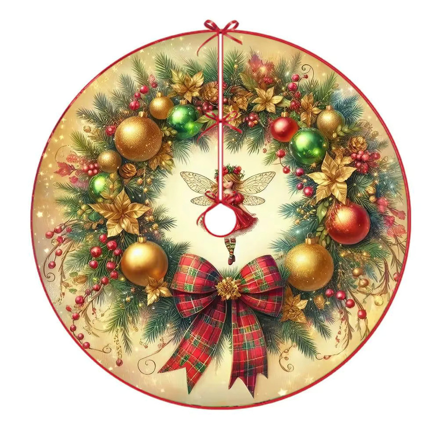 VIKAMA Weihnachtsbaumrock in buntem Ballstil mit floralem Design - Bild 4