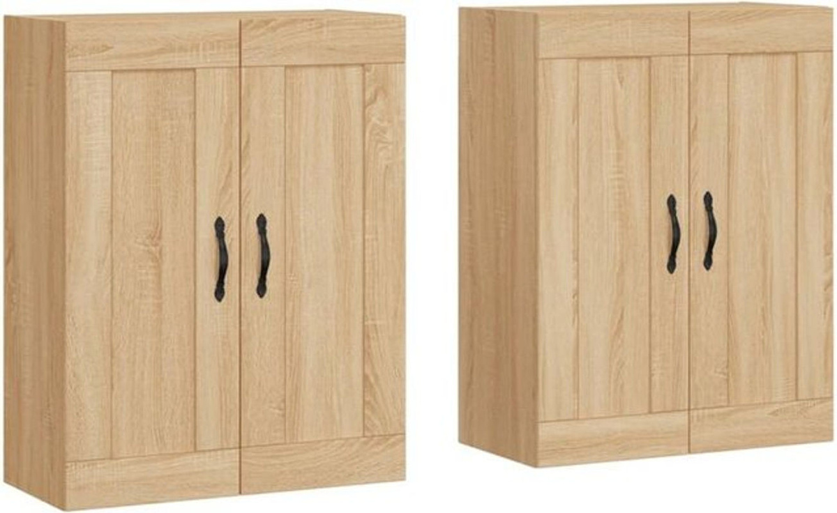 Vidaxl Wandschränke 2er Set aus Holzwerkstoff in Sonoma-Eiche Natur im Landhausstil mit Drehtüren - Bild 1